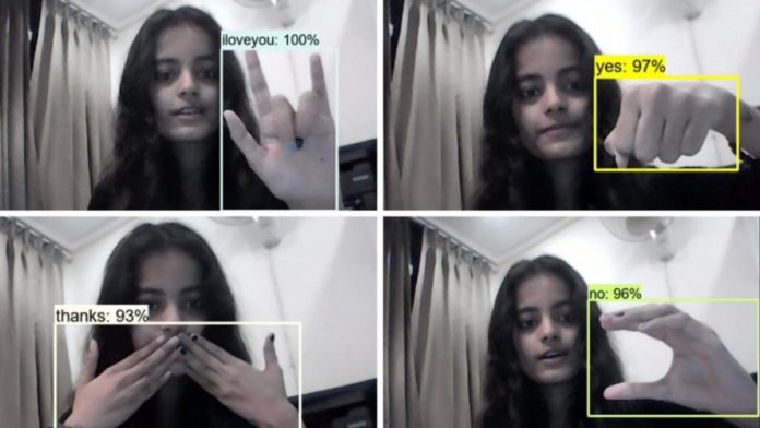 Indian Engineering Student AI model sign language English