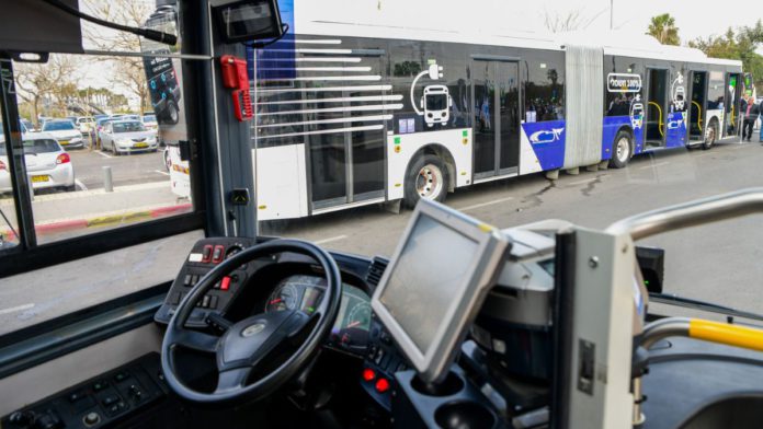 self-driving public bus trial in Israel