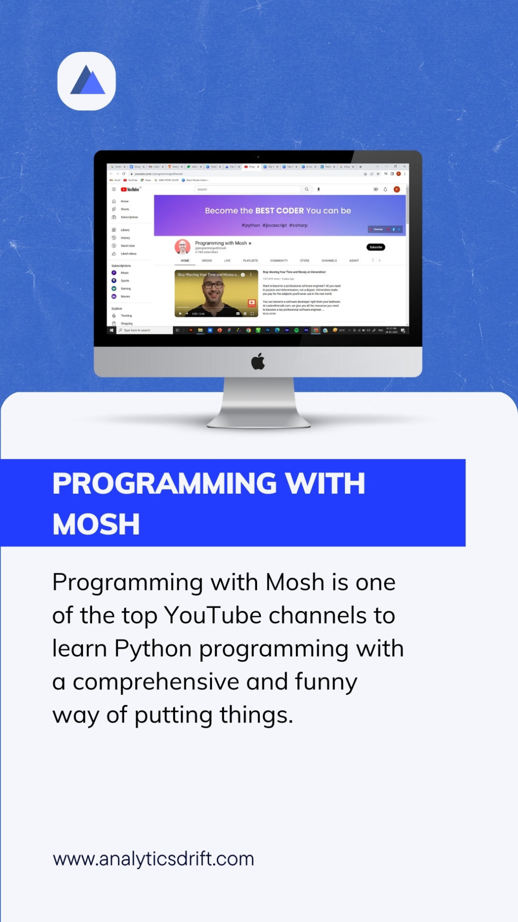 Top YouTube channels to learn Python programming Analytics Drift